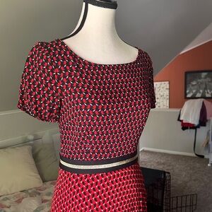 Anthropologie Maeve Red and Black Dress